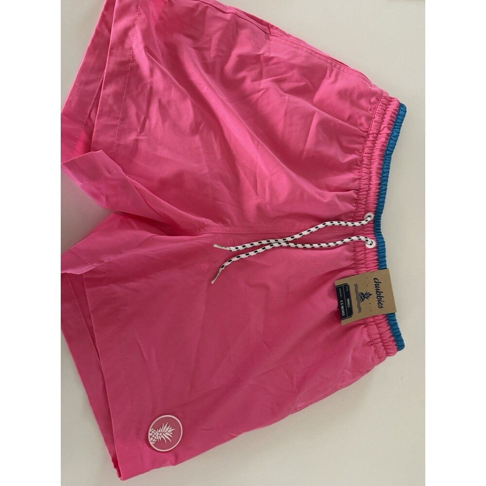 NWT Chubbies The Avalons 5.5” Swim Trunks Mens S Pink Blue 131221-012